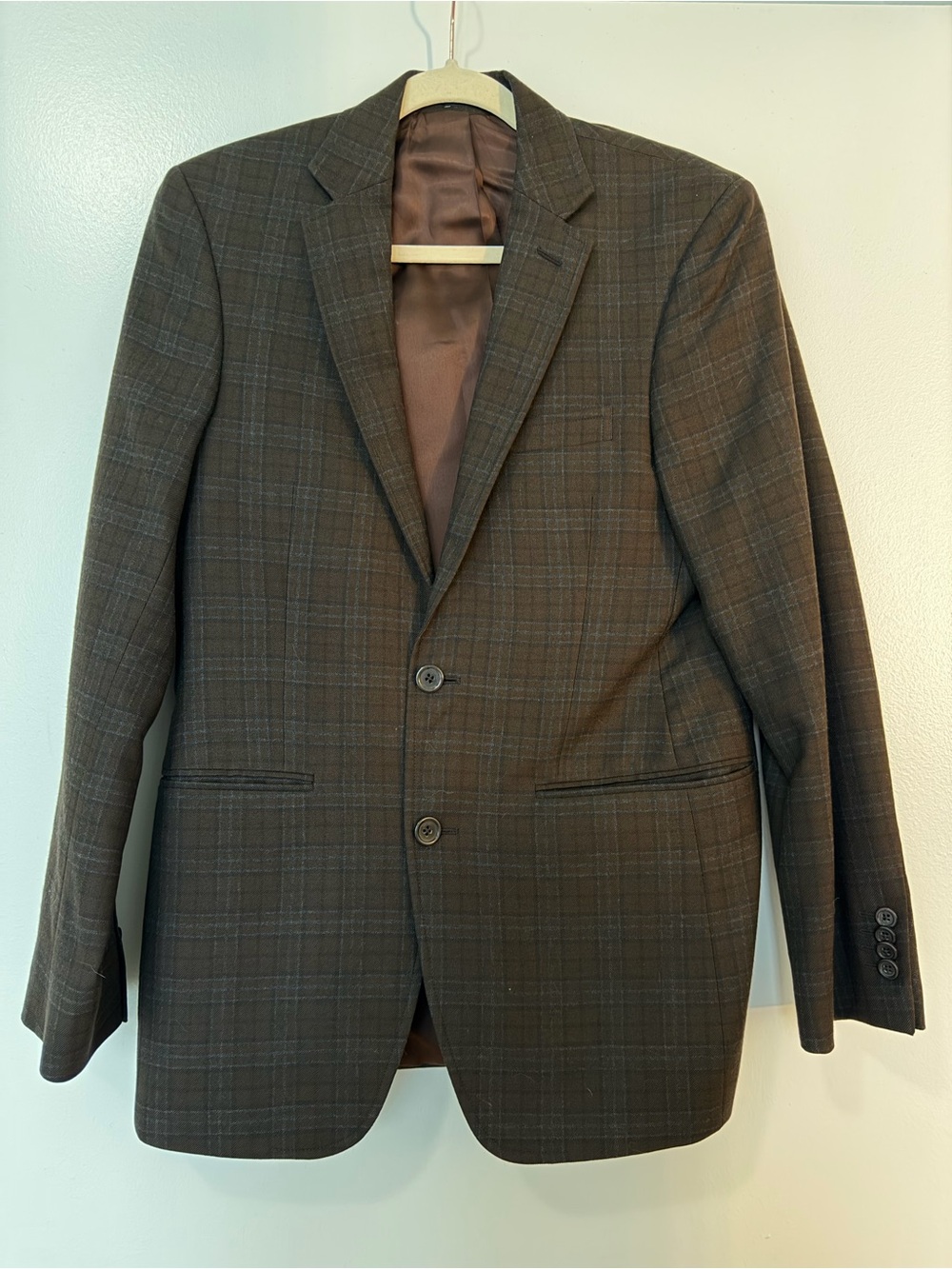 Michael Kors - Men's Brown Plaid Two-Button Blazer